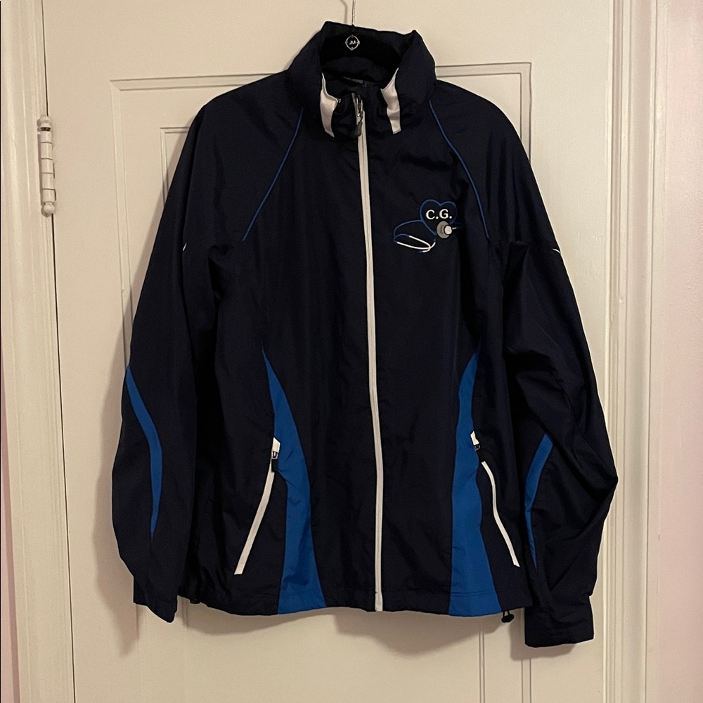 NWOT Navy and Blue Nursing Track Jacket